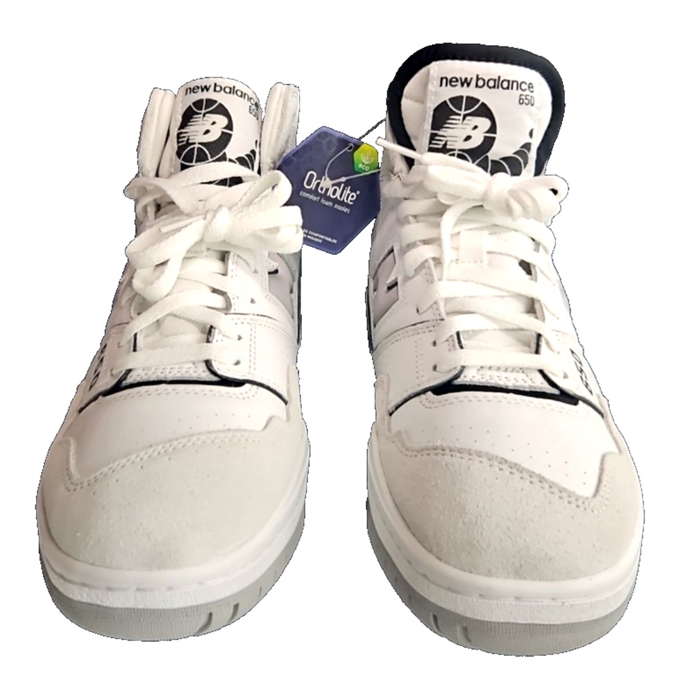 New Balance 650 Angora Pack White Black Lace Up Sneakers BB650RWH Men's 12